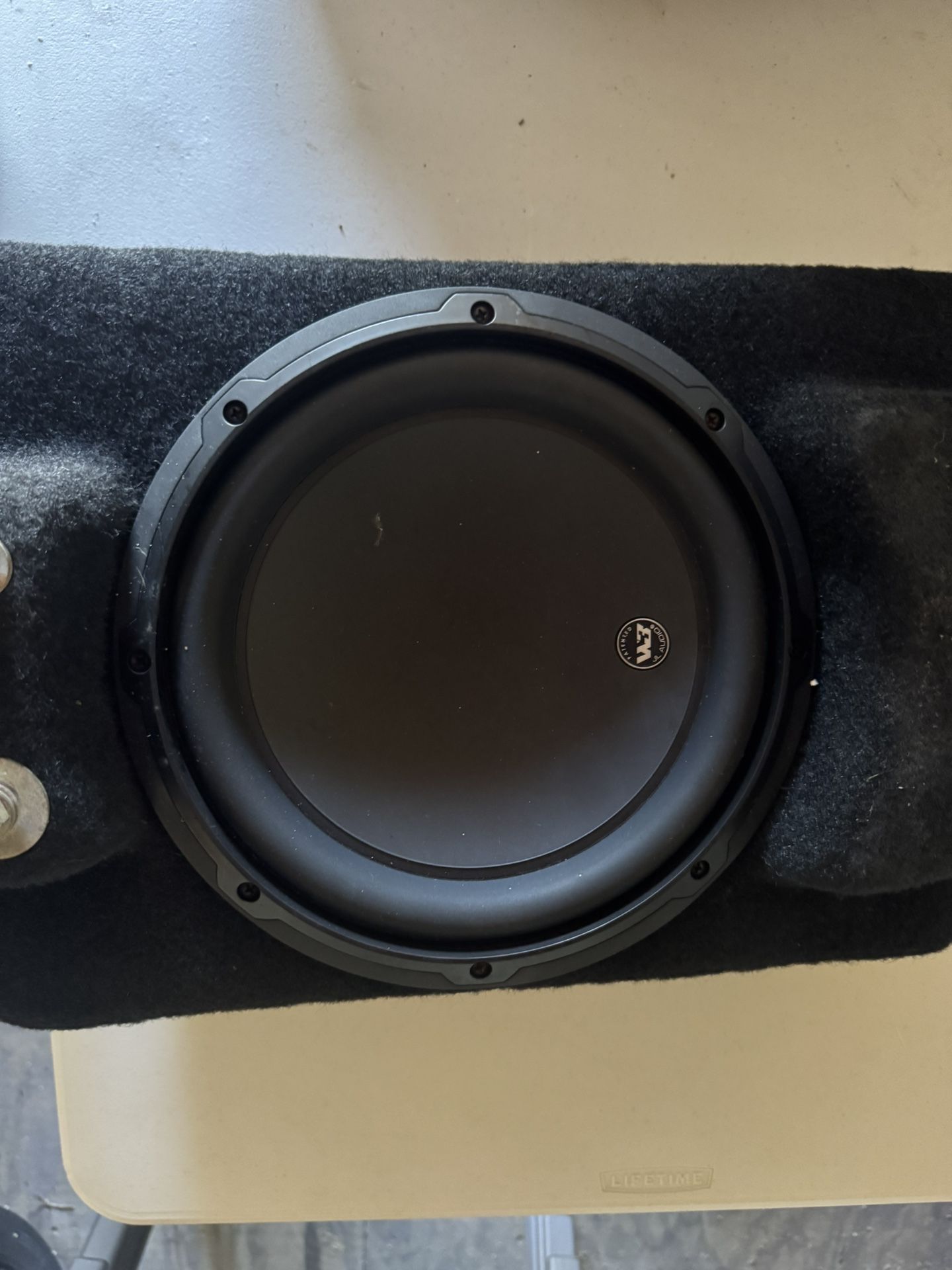 10 Inch Car Woofer In Case In  Custom Made Fiberglass Box 