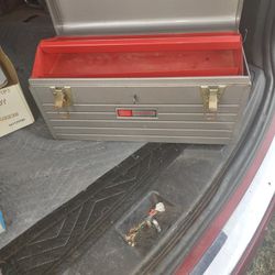 Vintage Craftsman Tool Box With Top Carrier For Sockets And Other Things