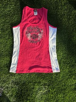 Harley Davidson Pink And White London Bridge Tank Top