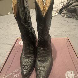Botas avestruz/cocodrilo Negras