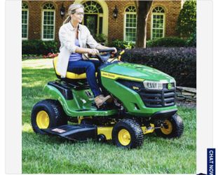 John Deere S100 17.5-HP Side By Side Hydrostatic 42-in Riding Lawn Mower with Mulching Capability (Kit Sold Separately)