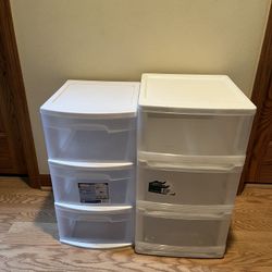 2 Three Drawer Storage Containers