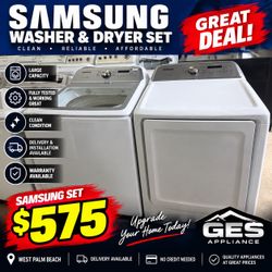 Set Washer and dryer Samsung top load like new