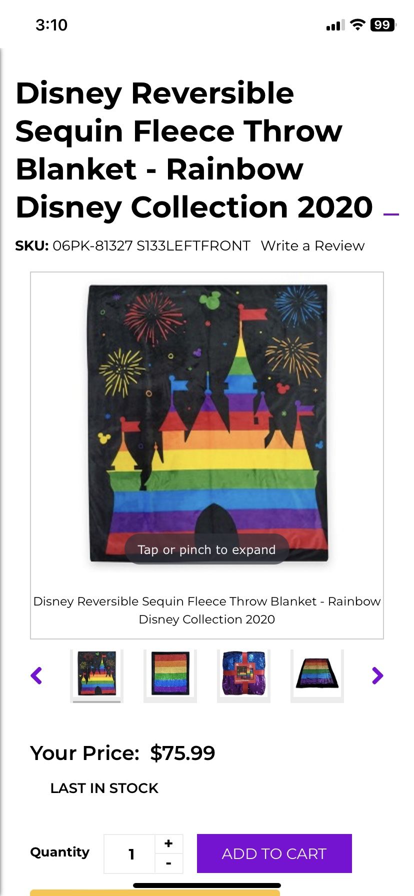Disney Rainbow blanket