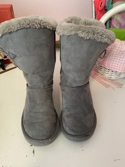 Winter gray tall girls boots