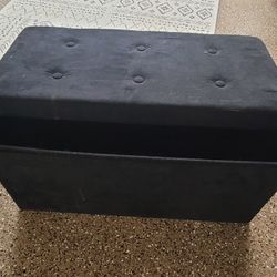 Black velvet Storage Ottoman