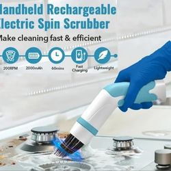 Lightweight Portable  Waterproof Electric Spin Scrubber, Rechargeable NEW