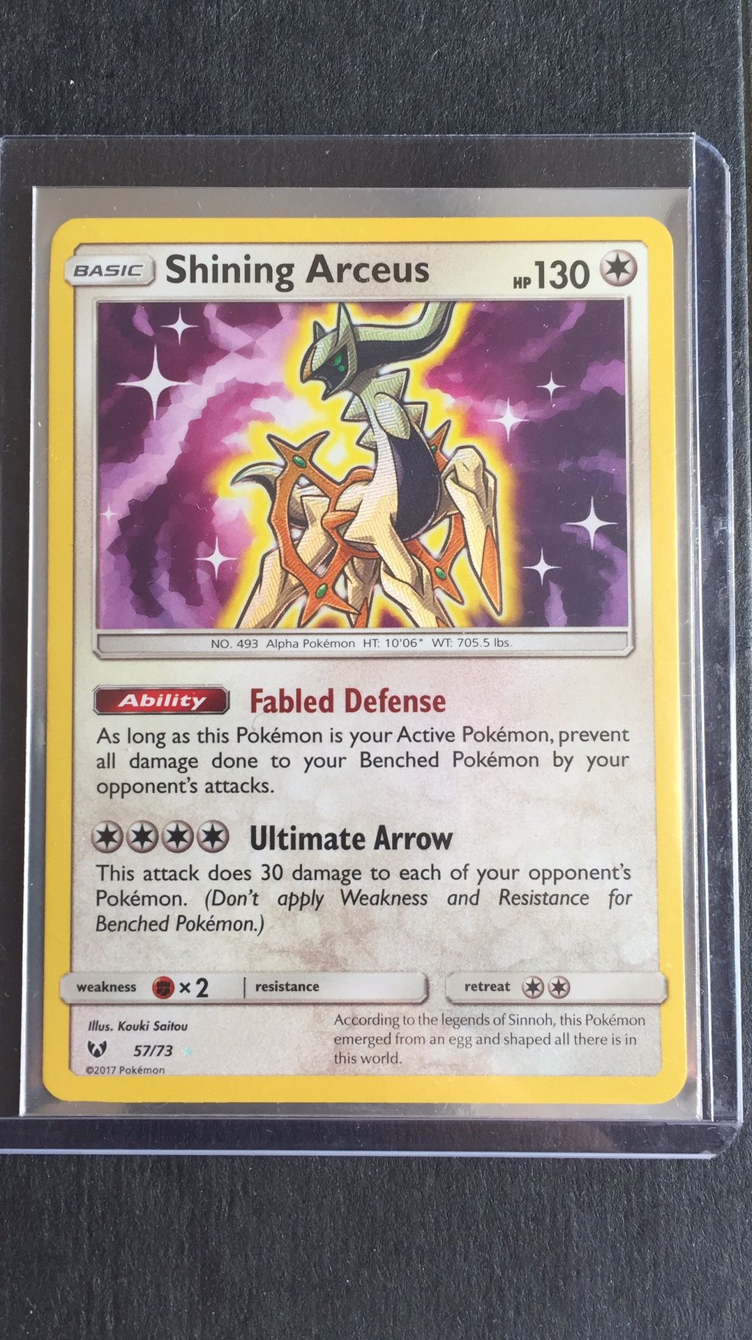 Shining Arceus 57/73 Holo-foil rare Pokemon Card from Shining Legends