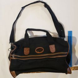 John Weitz vintage Black Brown overnight bag leather