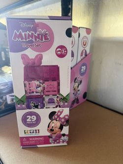 Official Disney Junior Minnie Mouse Magnetic Tile Travel Set - 29-Piece - Ages 3+