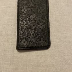 Louis Vuitton Black Leather Empreinte Monogram IPhone X/XS Folio Case