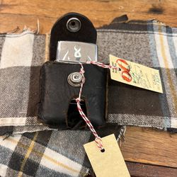 Vintage Leather Zippo Holder For Belt 