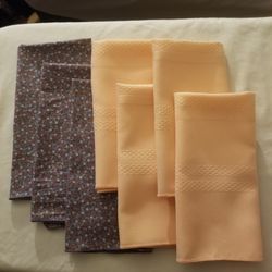 Collection of Cloth napkins Fabric Floral Peach