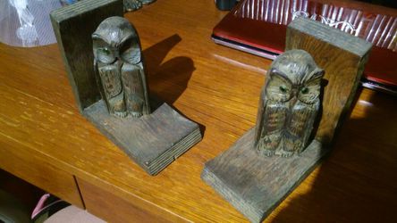 Antique owl bookends