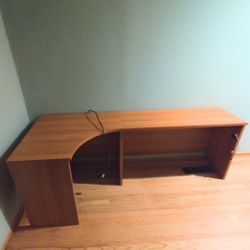 Desk-L Corner With 2 Drawer Filing Cabinet