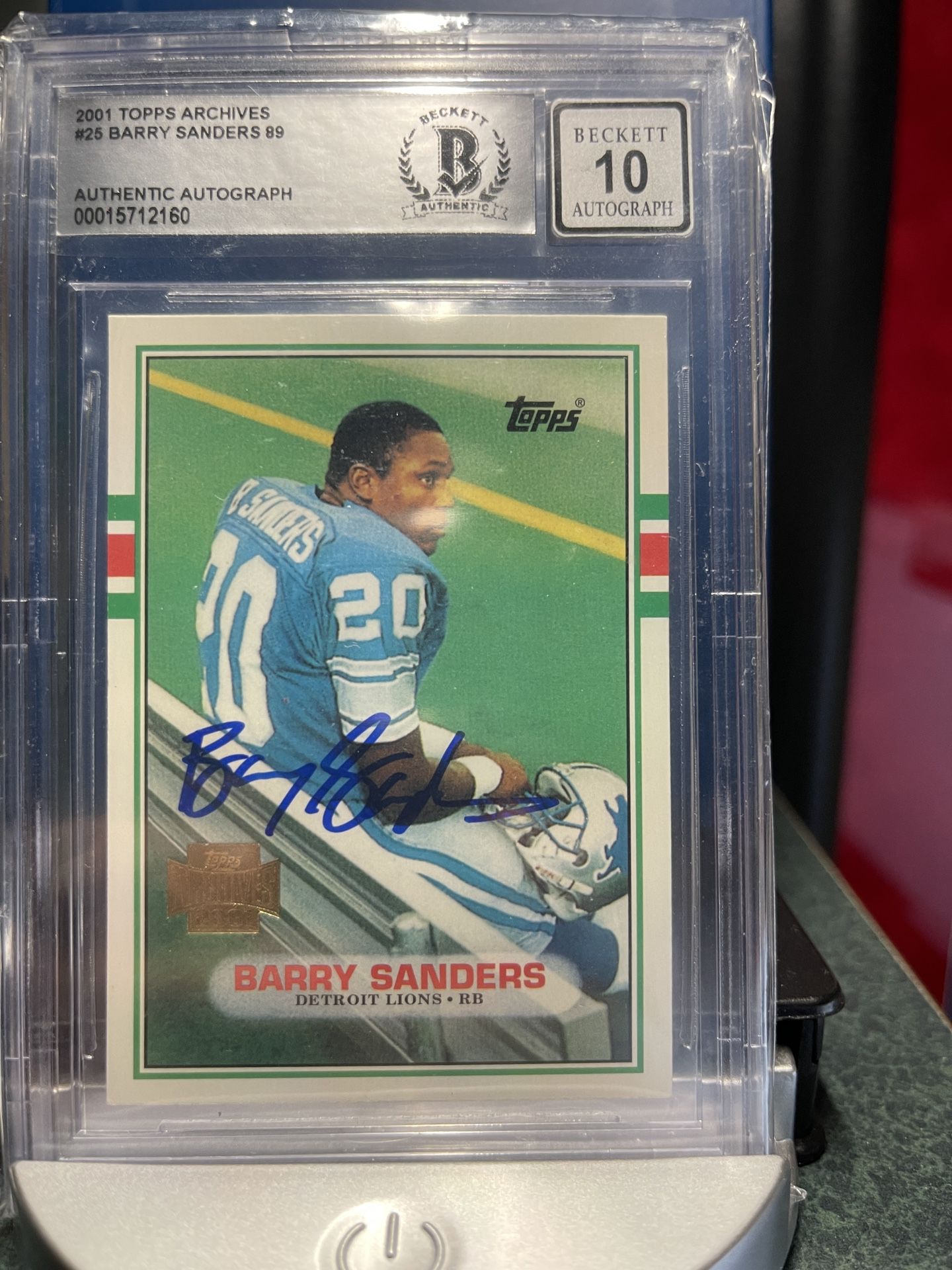 Barry Sanders 2001 Topps Archive Signed Beckett 
