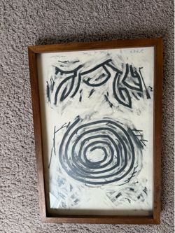 J. Mueller 1987 “Mind of Time” Original Abstract Spiral Drawing Framed