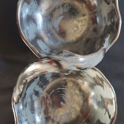 Vintage STANGL COLONIAL SILVER double side dish bowl