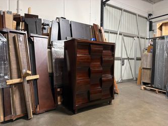 Dark Wood Tall Chest of Drawers