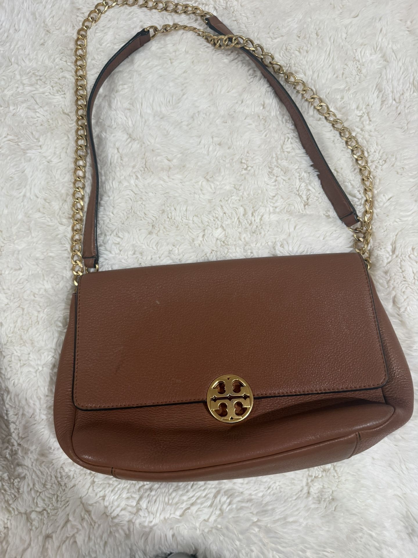 Authentic Tory Burch Purse Crossbody / Shoulder Adjustable ! Tan / Camel With Purse Bag