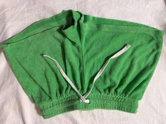 Green terry cloth shorts