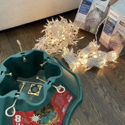 Christmas Tree lights And Tree Stand