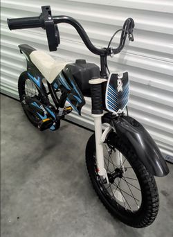 BIKE SALE!! Motocross Style 12" Kids Bike w/ motor sound-maker for Kids aged 2 to 7 years old (by JoyStar) -- BLACK + BLUE