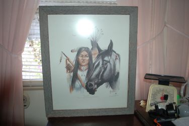 LITHOGRAPH OF " PENANDE, COMANCHE WORRIER WOMAN, BY S P NAVA 1982