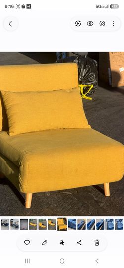 Yellow Convertible Futon Chair