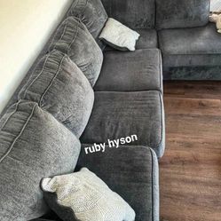 New 💫 Slate Gray/ Alloy Altari 2 PC L Shaped Sectional Couch With Chaise| Color Options @ Fast Delivery 🚚