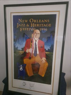 1996 New Orleans Jazz & Heritage Festival Framed Poster