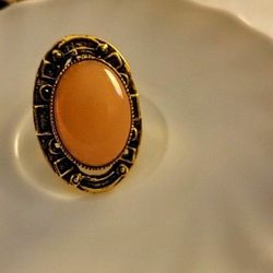 Vintage Oval Stone Adjustable Ring