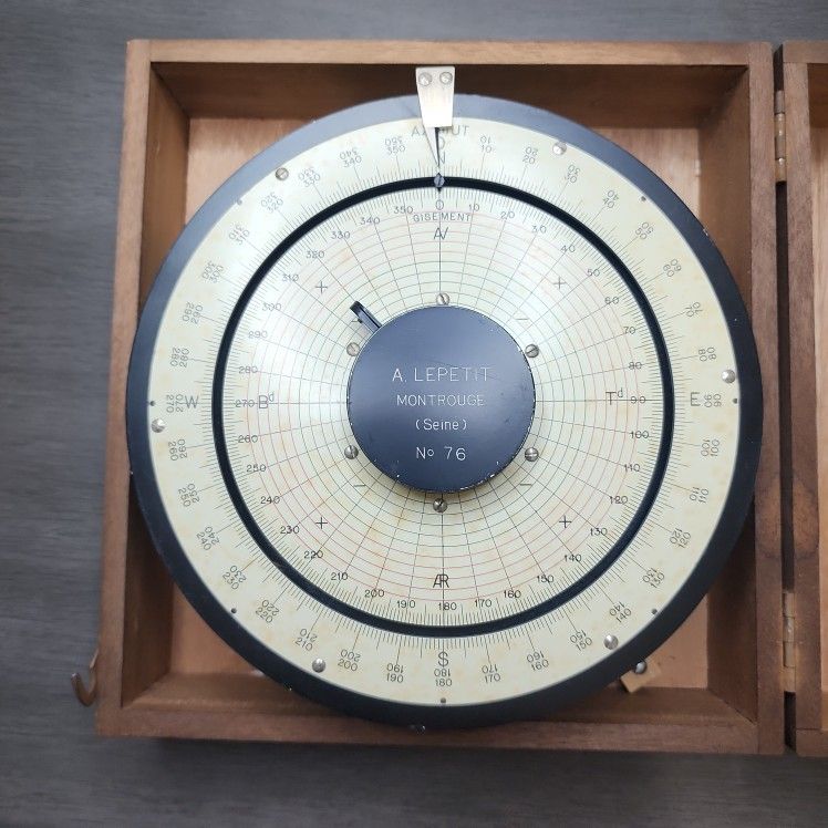 A. Lepetit Montrouge No. 76 Vintage Ship Navigation Instrument Marine Compass