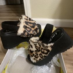 Leopard Print Platform Wedges 