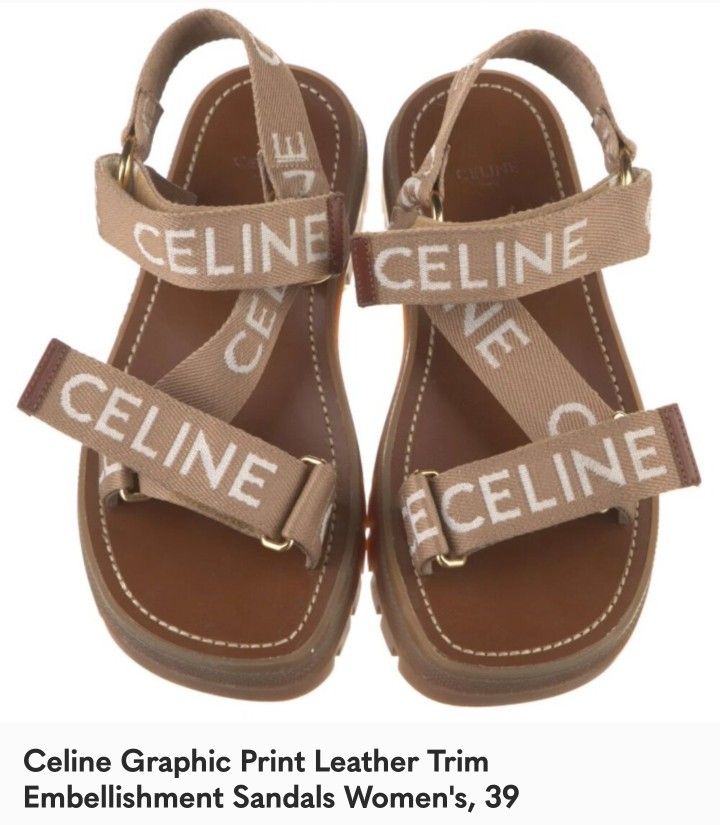 Celine - 'Dad' Graphic Print leather Trim