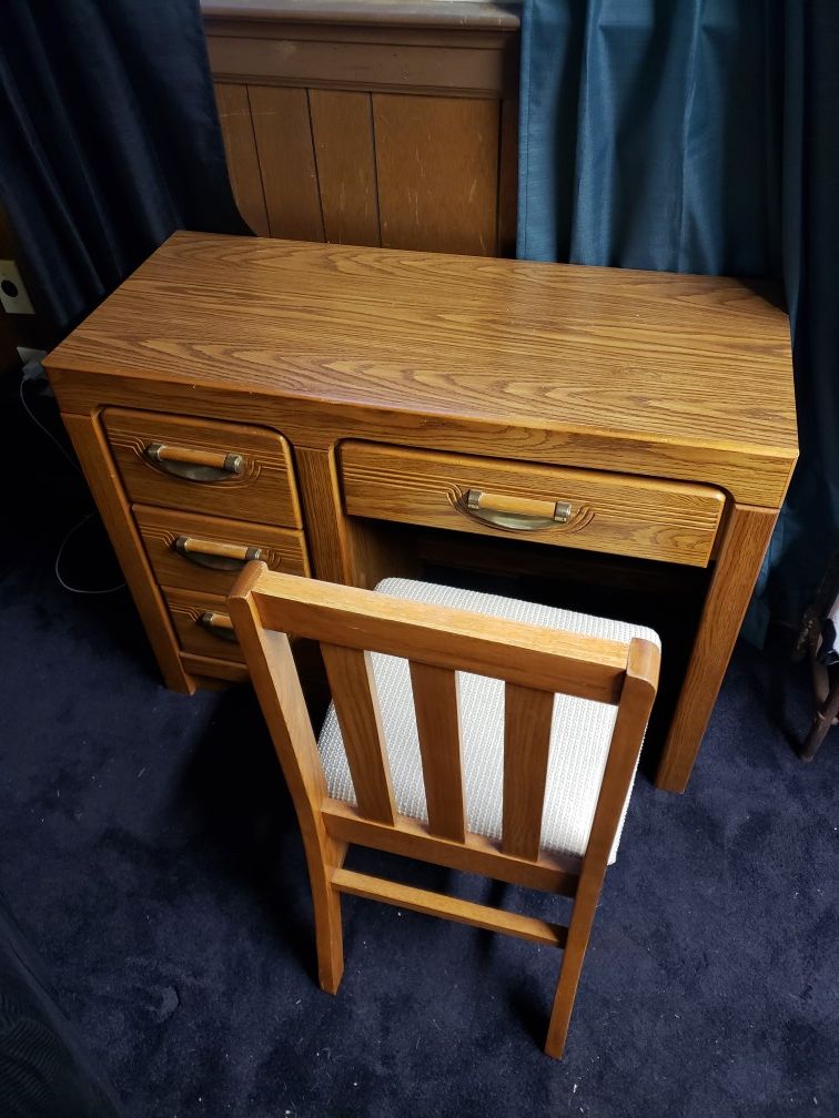 Hardwood desk and chair