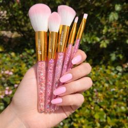 Pink Glitter Beauty Tools Makeup Brushes Set 
