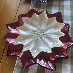 Princess House Poinsetta  Plate Set