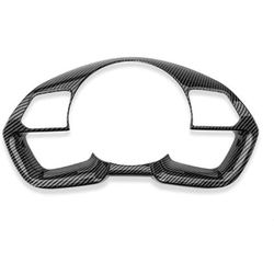 Carbon Fiber Style Car Steering Wheel Handle Frame Cover Interior Steering Button Panel Cover