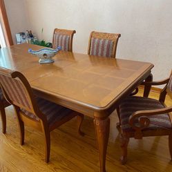 Authentic Italian Wooden Table And Chair Set 