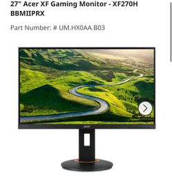27” Gaming Monitor Acer XF270H