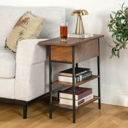 Janisa 24“ Narrow Side Table with Storage & USB Charging Outlet