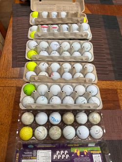 Various gently used golf balls
