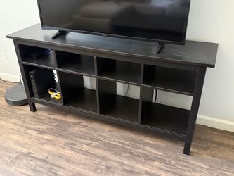 Sideboard Buffet / TV Console Unit Storage Cubbies Black/Brown 62”x28”x16”