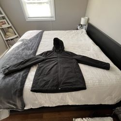 Men’s Black XXL Nylon Fleece Lined Hooded Jacket