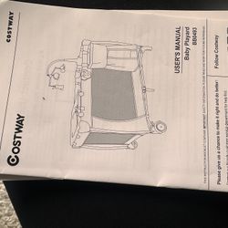 Costway 3-1 Back Playpen/bassinett 