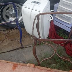 Two End Tables With Glass Tops 