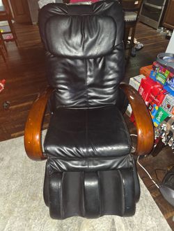 Black Leather Massage Recliner Chair