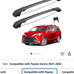 NEW / NUEVO - OPEN BOX / CAJA ABIERTA. Lockable 220Lbs Roof Rack Bars for 2021- 2025 Toyota Sienna