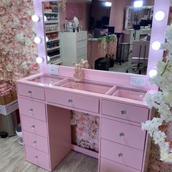 Vanity Set — Vanity Table + LED Mirror 